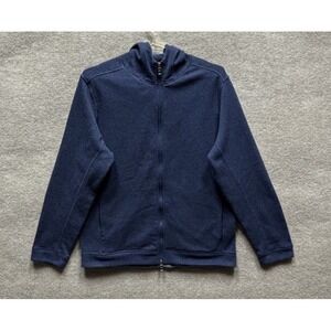 Peter Millar Hoodie Jacket Mens Size XL Navy Blue Crown Sweater Fleece Full Zip‎